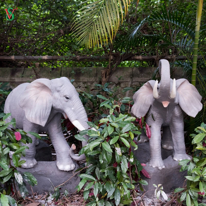 Theme Park Fiberglass Elephant Wild Animal Statues