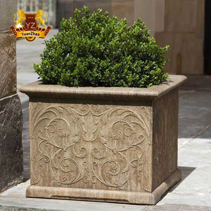 Made in China Factory Manufacturer Supply High Quality Stone Marble Flowerpots for Garden Decoration