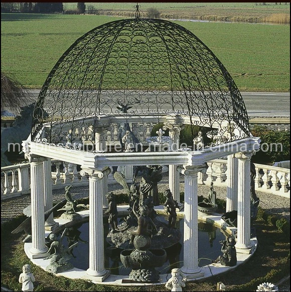 Exquisite Style Hand Made Stone Sculpture Marble Gazebo (SYMG-006)