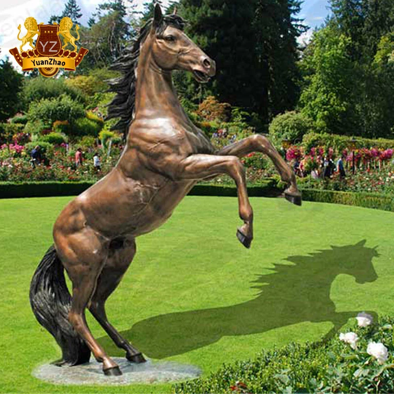 Custom Red Life Size Fiberglass Horse Statue for Outdoor Park Decoration