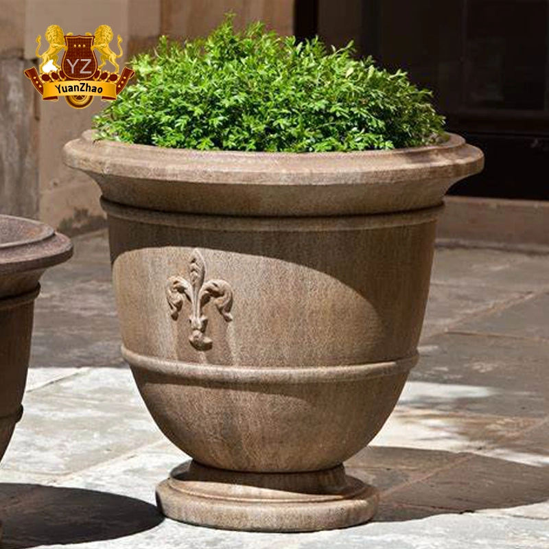 China Factory Supplier Natural Stone Marble Flowerpots for Sale with Low Price