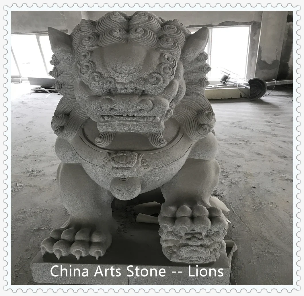 Nature Stone Carving Animal Lions for Door Guarding