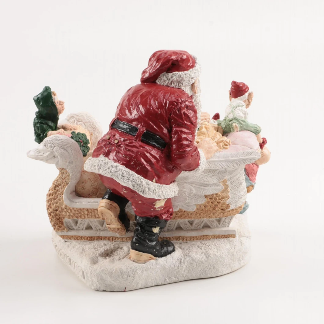 Handicrafts Christmas Present Resin Fiberglass Sculpture Santa Claus Statue Folk Crafts on Display