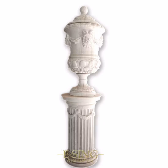 Articoli per la casa lucidi all'ingrosso e vasi da fiori decorativi da giardino in marmo