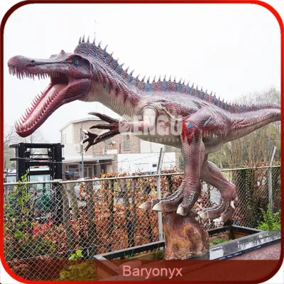 Grande statua di dinosauro in fibra di vetro del parco divertimenti