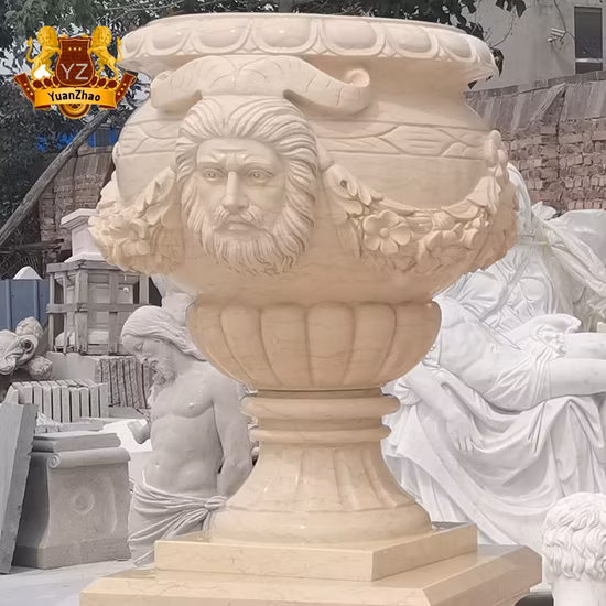 Vaso da fiori fioriera in marmo da giardino