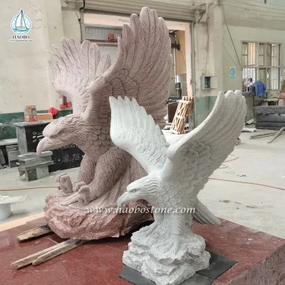 Scultura animale su misura, scultura di aquila in pietra scolpita a mano