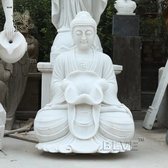 Fornitore di grandi statue religiose di Buddha tailandese in marmo bianco per giardino esterno